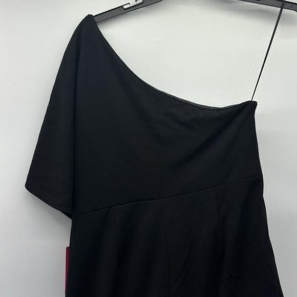 Adrianna Papell Plus Size 16W Black Flutter One Shoulder Wide Leg Jumpsuit NWT - Picture 14 of 16